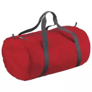 BagBase Packaway Barrel Bag / Duffle Water Resistant Travel Bag (32 Litres) (One Size) (Classic red)