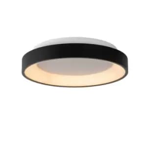 Vidal Modern Flush Ceiling Light - Ø28cm - LED Dim. - 1x20W 2700K - Black