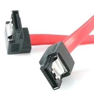 12" Latching SATA to Right Angle SATA Cable
