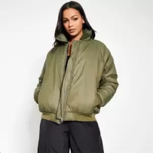 I Saw It First Collared Bomber Jacket - Green