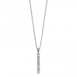 9ct Baguette Bar White Gold Pendant GP2251