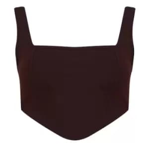 I Saw It First Scuba Corset Top - Brown