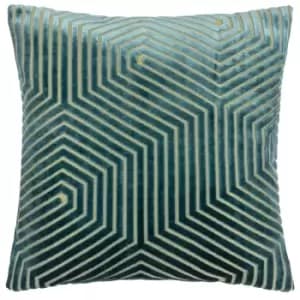 Evoke Cut Velvet Cushion Teal