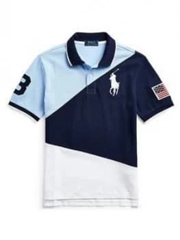 Ralph Lauren Boys Short Sleeve Colourblock Polo - Navy