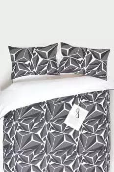 Monochrome Digitally Printed Cotton Duvet Cover Set