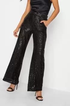 Petite Sequin Wide Leg Trousers