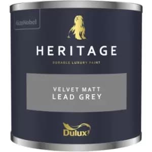 Dulux Heritage Velvet Matt Lead Grey Matt Emulsion Paint 125ml
