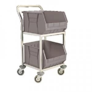 Slingsby Grey Mobile Storage Trolley cw 2 Bins 383414