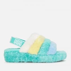 UGG Womens Fluff Yeah Sheepskin Slippers - Tide Pool Multi - UK 3