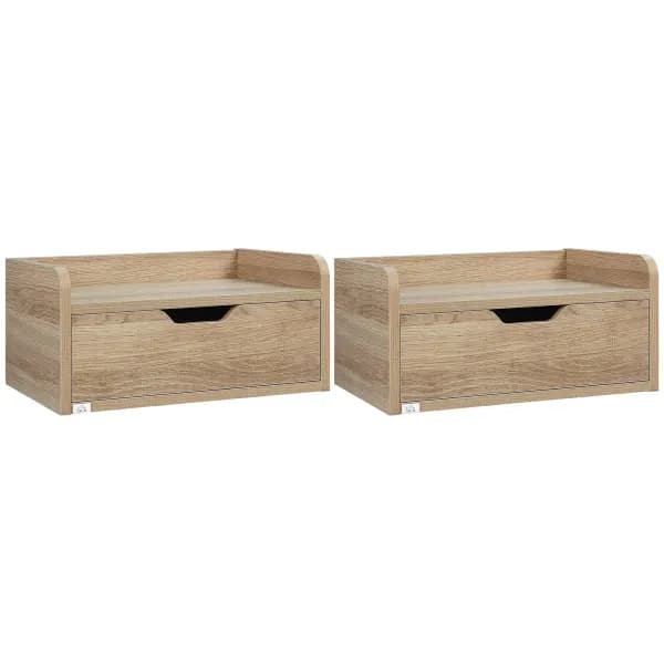 Floating Bedside Table Set of 2 Nightstand with Drawer for Bedroom