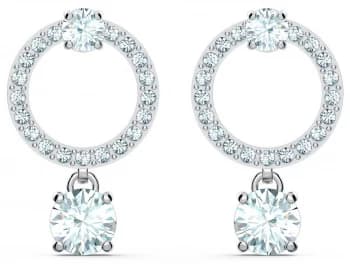 Swarovski Attract Circle Pierced Earrings Rhodium Plated Jewellery