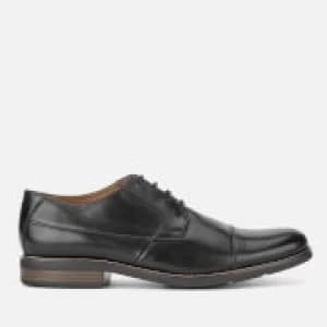 Clarks Mens Becken Cap Leather Derby Shoes - Black - UK 10