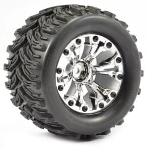 Fastrax 1:10 Mt Arrow Mounted 6-Spoke Chrome Bearing (Pr)