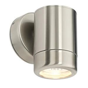 Outdoor Wall IP65 7W Marine Grade Brushed Stainless Steel & Clear Glass 1 Light Dimmable IP65 - GU10