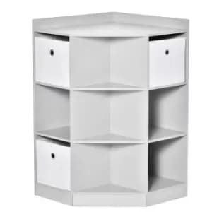 Homcom Kids Storage Cabinet Corner Organizer With Anti Tipping Hardware Drawer