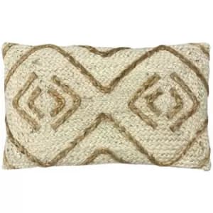 Mynu Braided 100% Jute Tasselled Cushion Cover, Natural, 30 x 50 Cm - Furn
