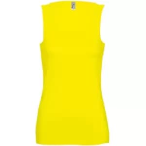 SOLS Womens/Ladies Jane Sleeveless Tank / Vest Top (M) (Lemon)
