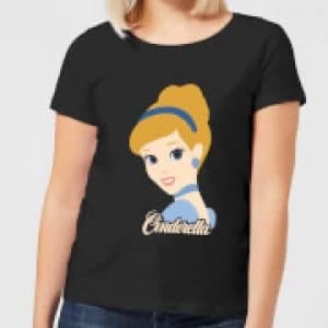 Disney Princess Colour Silhouette Cinderella Womens T-Shirt - Black