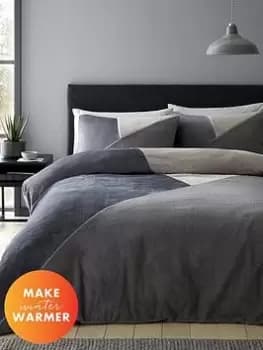 Catherine Lansfield Larsson Geo Fleece Duvet Cover Set