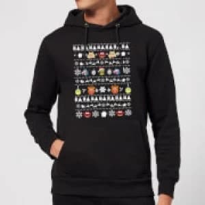 Muppets Pattern Christmas Hoodie - Black - M
