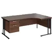 Dams International Right Hand Ergonomic Desk MC18ERP2KW 1,800 x 1,200 x 725 x 800 - 990 mm