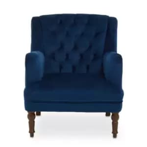 Lily Velvet Armchair Blue