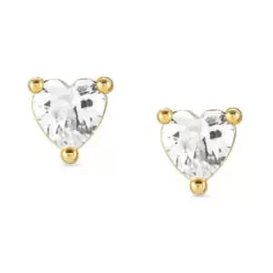 Nomination Sentimental Gold Plated Heart CZ Stud Earrings