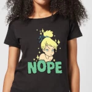 Disney Peter Pan Tinkerbell Nope Womens T-Shirt - Black