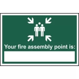 Your fire assembly point is: - Self Adhesive Sticky Sign (300 x 200mm)