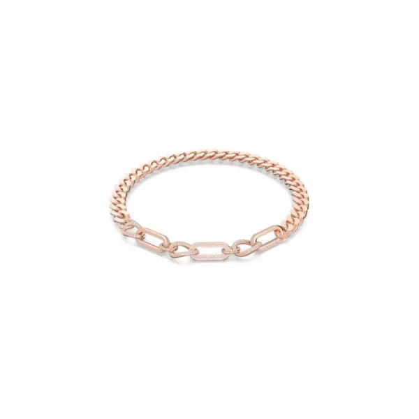 Swarovski Dextera Pave Statement Mixed Links White Rose Gold-tone Plat