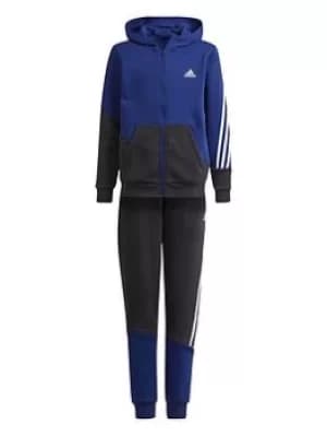 adidas Junior Boys Winter Tracksuit, Blue/Black, Size 13-14 Years