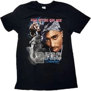 Tupac - All Eyez Homage Unisex Large T-Shirt - Black