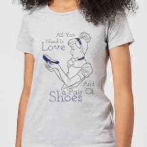 Disney Princess Cinderella All You Need Is Love Womens T-Shirt - Grey - 3XL