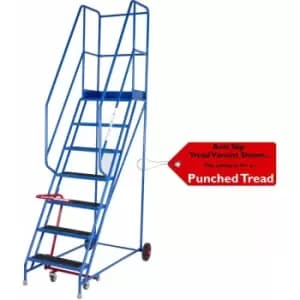 7 Tread Mobile Warehouse Stairs Punched Steps 2.75m EN131 7 blue Safety Ladder
