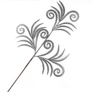Christmas Sparkle Spiral Glitter Stem Pick in Silver TJ Hughes
