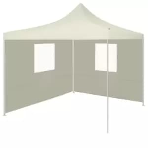 Vidaxl Professional Folding Party Tent With 2 Sidewalls 2x2 M Steel Cream