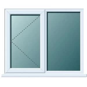 White PVCu LH Side hung with fixed lite Window H1120mm W1190mm