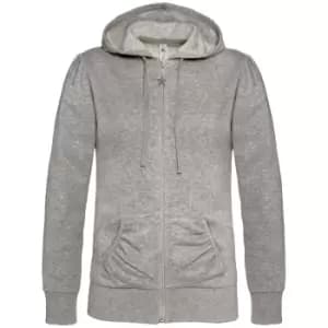B&C Wonder Women Full Zip Hooded Sweatshirt / Hoodie (XS) (Heather Grey)