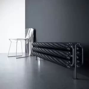 Terma Ribbon Horizontal Designer Radiator, Metallic Black (W)1540mm (H)290mm