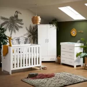 Obaby Nika Mini 3 Piece Room Set And Underdrawer White Wash