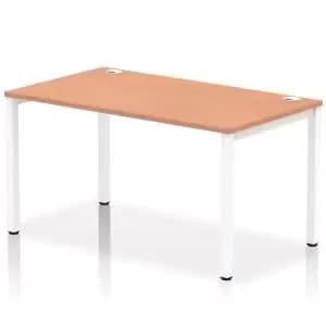 Impulse Bench Single Row 1400 White Frame Office Bench Desk Beech