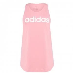 adidas Womens Essentials Linear Loose Tank Top - GloryPink/White
