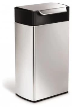 simplehuman 40L Rectangular Touch Bar Bin Brushed Steel