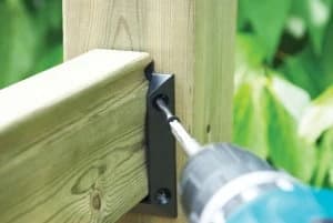 Wickes Deck Railing Kit Hanger Brackets - 97 x 61mm Black Pack of 2