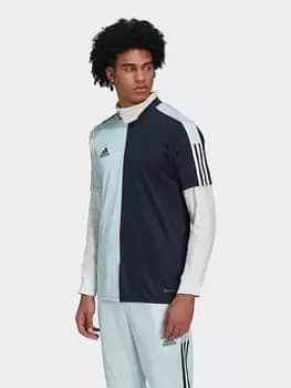 adidas Tiro Half & Half Jersey, Blue Size XL Men