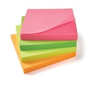 5 Star Office Re Move Notes Repositionable Neon Pad of 100 Sheets 76x76mm Assorted Pack 12