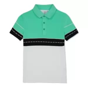 Boss Colour Block Polo Shirt Junoior - Grey