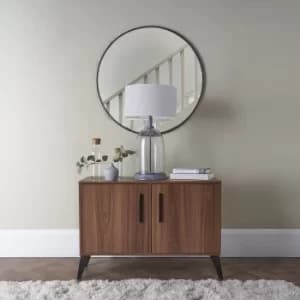 Mauro Grey and Clear Table Lamp with Large Cool Grey Reni Shade