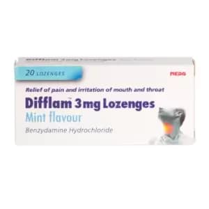 Difflam 3mg Lozenges Mint Flavour