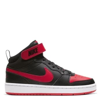 Nike Court Borough Mid 2 Big Kids Shoe - Black/Red